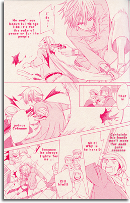 Johanne killing bandits with his gun and his sword